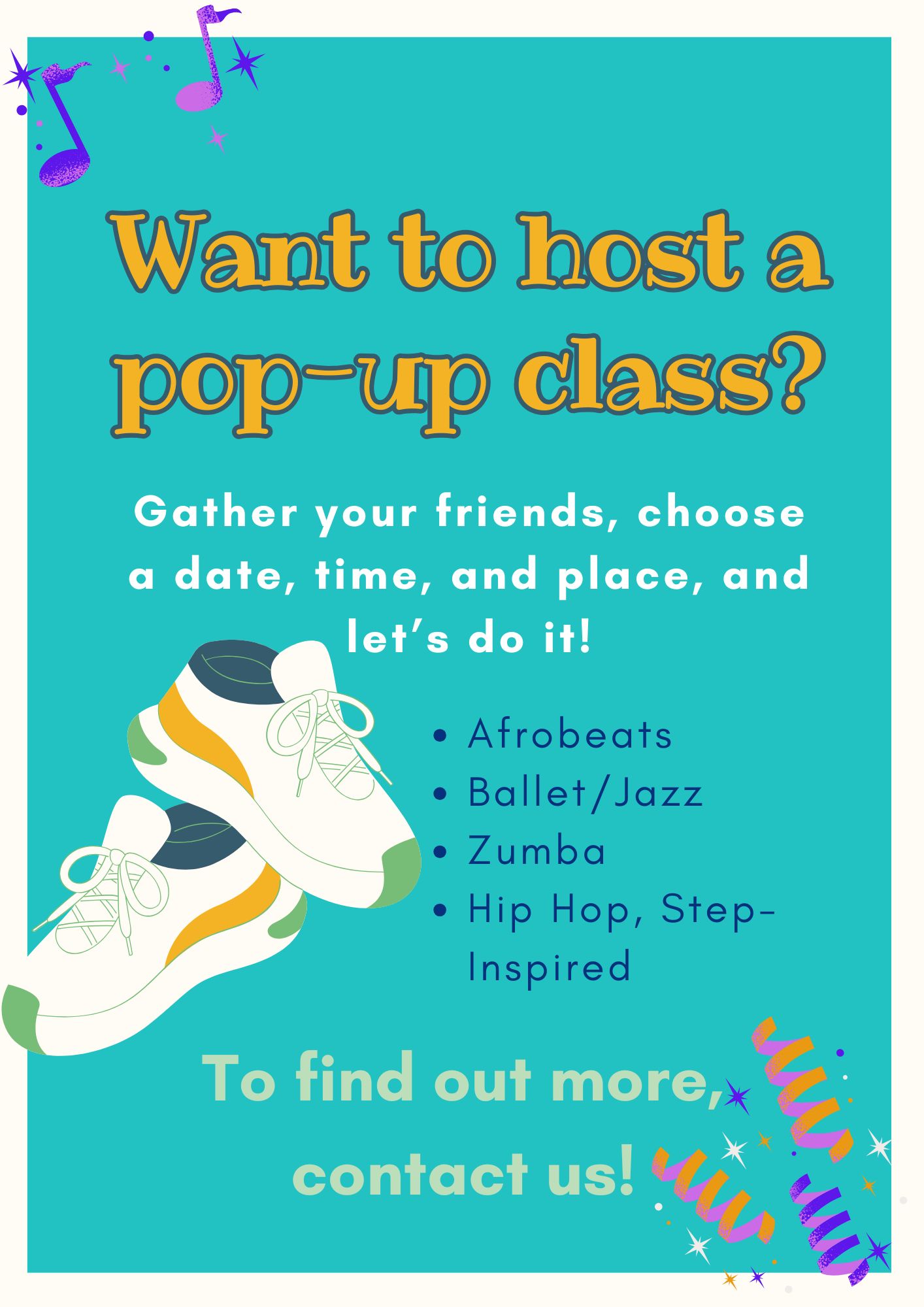 Pop-Up Classes Flyer